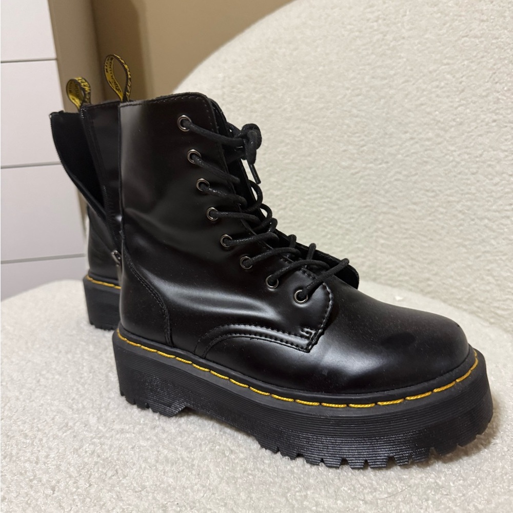 Dr. Martens Black Platform Combat Boots